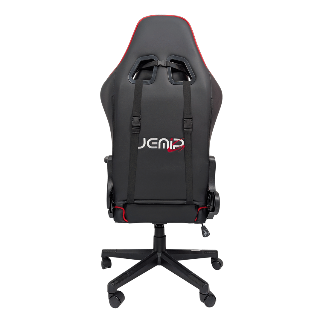 SILLA  GAMING JEMIP SEIRYU ERGONOMICA POSA BRAZOS NEGRO GRIS ROJO-3