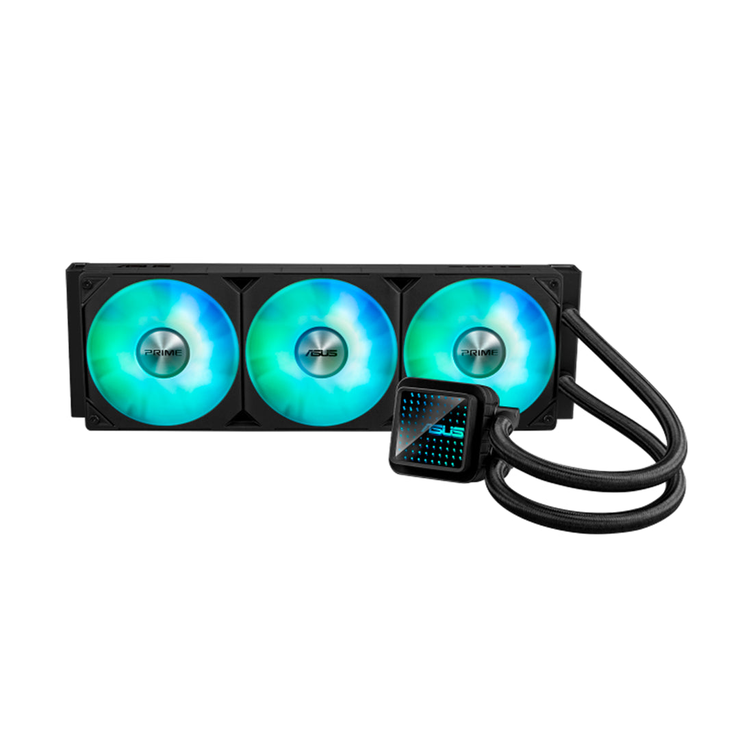 Refrigeración líquida ASUS Prime LC 360 ARGB en color negro con triple ventilador y bloque de bomba sincronizable - Laptop Express Caracas