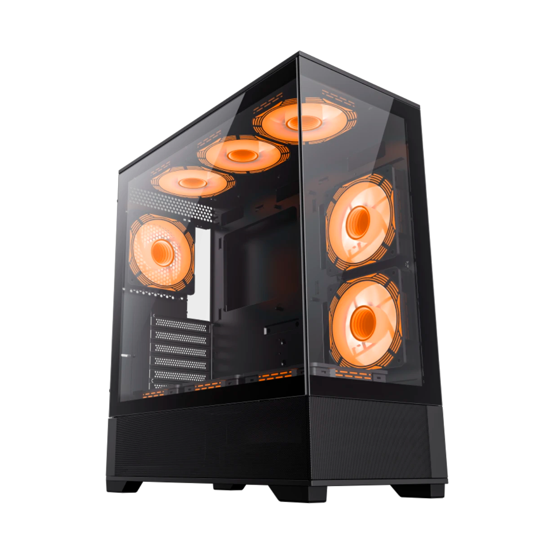 CASE GAMEMAX  VISTA NEGRO MICRO ATX ( INCLUYE 3 FANES  RGB)-1