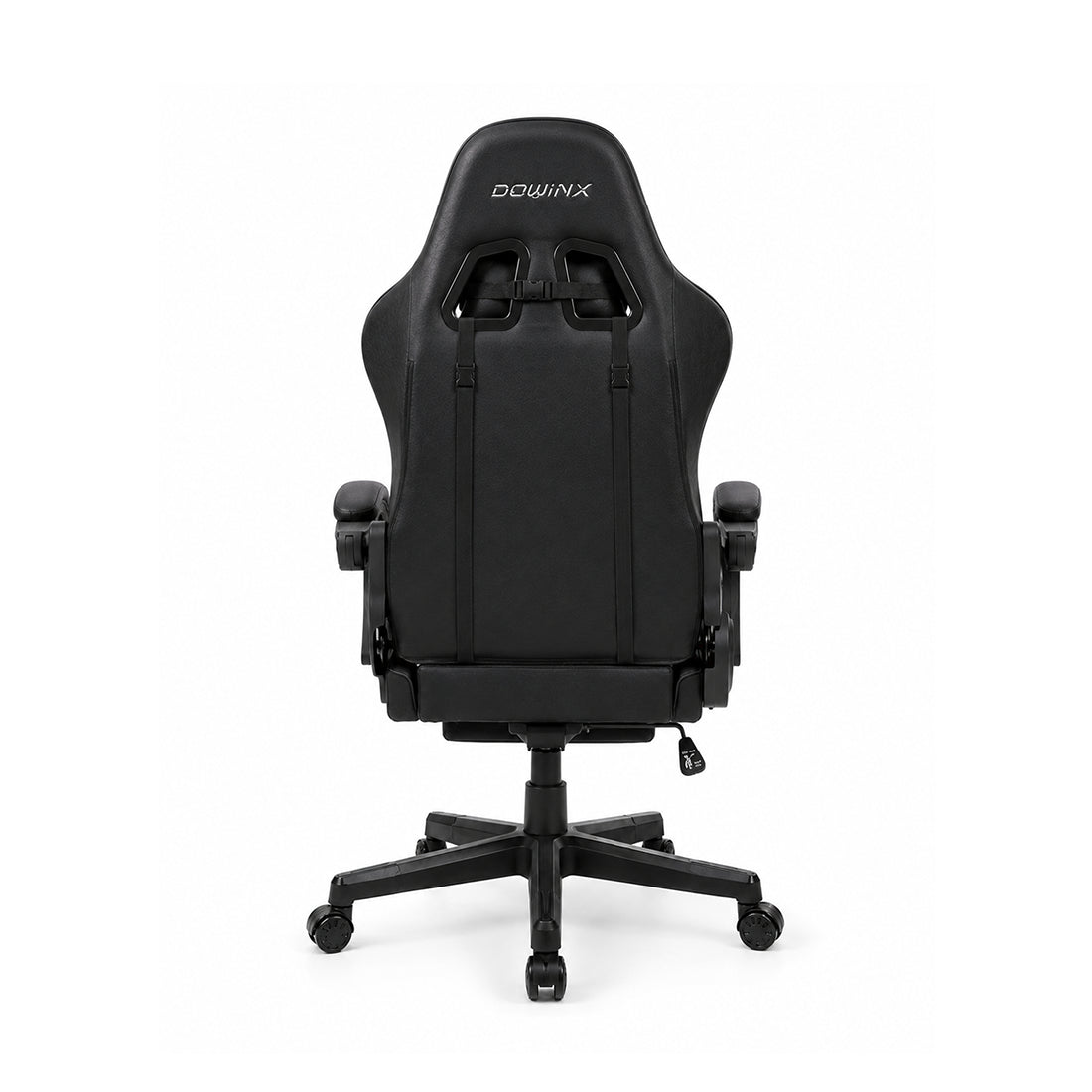 Silla gamer ergonómica Dowinx LS6658BK negra de tela afelpada transpirable con reposapiés, cojín masajeador e inclinación de 140 grados - Laptop Express Caracas