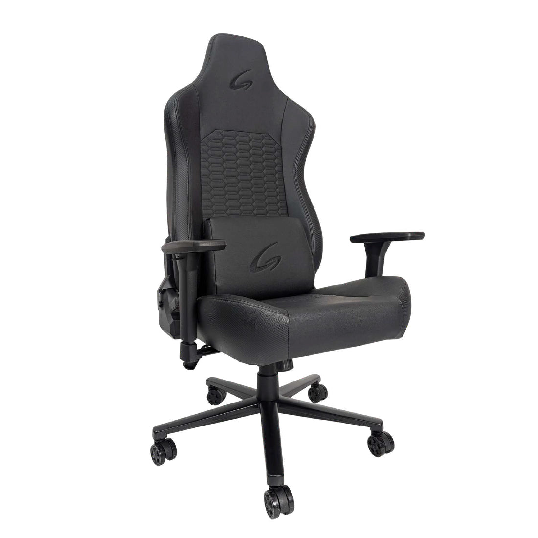 Silla gaming ergonómica JEMIP Infinity en color negro completo con mecanismo de mariposa y reposabrazos - Laptop Express Caracas
