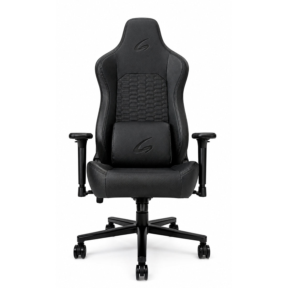 Silla gaming ergonómica JEMIP Infinity en color negro completo con mecanismo de mariposa y reposabrazos - Laptop Express Caracas