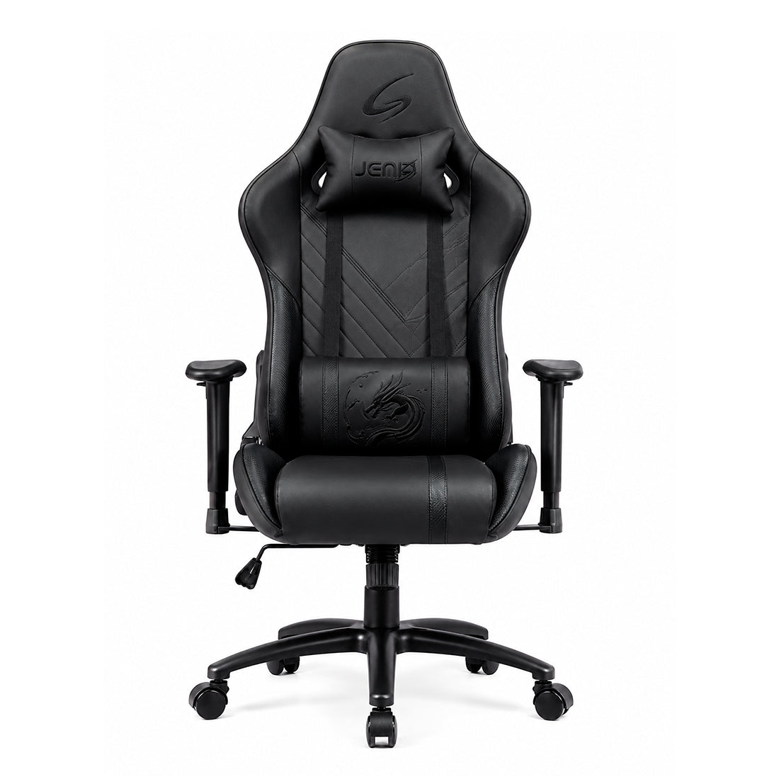 Silla gaming ergonómica JEMIP Seiryu en color negro con mecanismo de mariposa y reposabrazos acolchados - Laptop Express Caracas