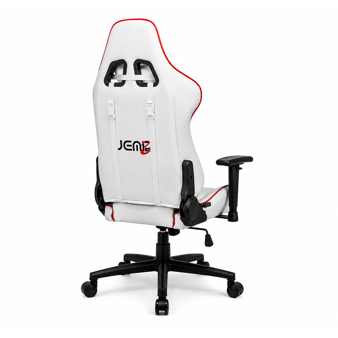 Silla gaming ergonómica JEMIP Shenglong en color blanco y negro con mecanismo de mariposa y reposabrazos acolchados - Laptop Express Caracas