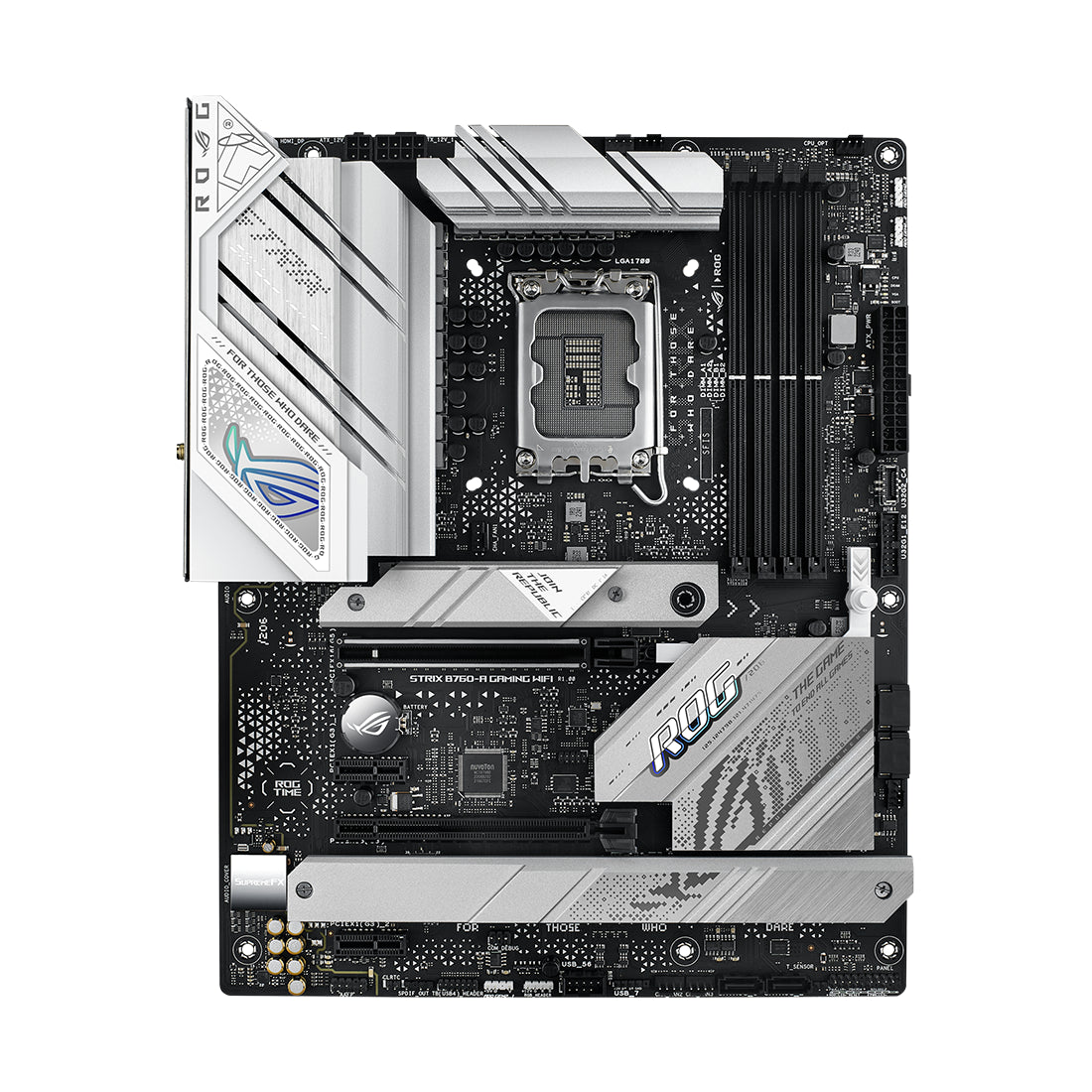 Tarjeta madre para PC de escritorio ASUS ROG Strix B760-A Gaming con conexion wifi 6e soporte para memoria ram ddr5 socket lga1700 y formato ATX blanco y plata - Laptop Express Caracas