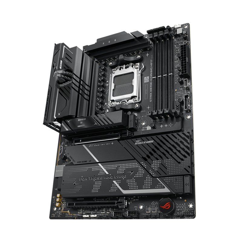 Tarjeta madre ASUS ROG Strix X870E-H Gaming WiFi formato ATX con socket AM5, soporte DDR5, PCIe 5.0, USB4 y Wi-Fi 7 - Laptop Express Caracas