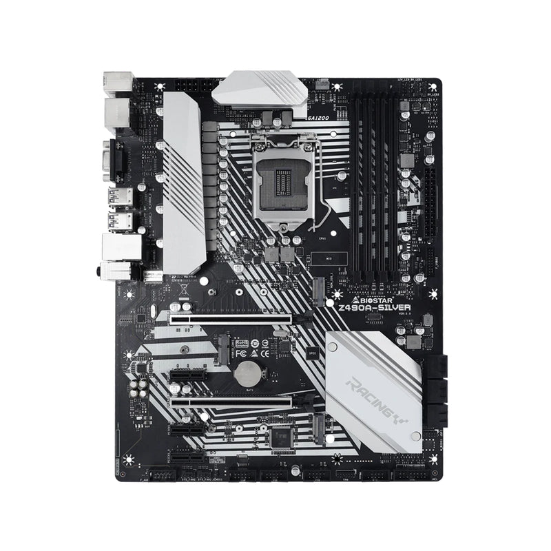 Tarjeta madre para PC de escritorio Biostar Z490A RACING con socket lga1200 soporte para 4 memorias ram ddr4 6 puertos sata y 2 ranuras m2 - Laptop Express Caracas