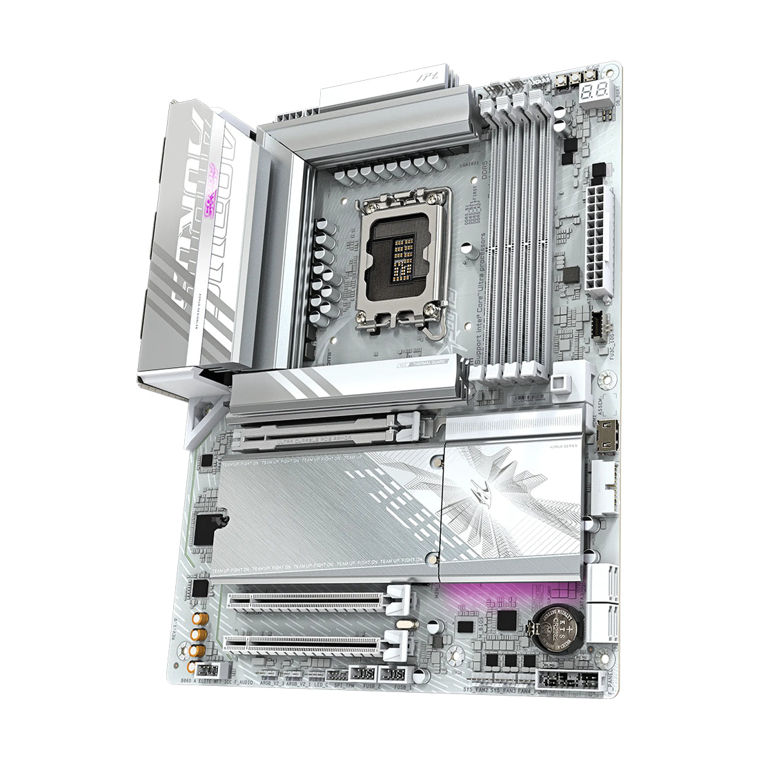 Tarjeta madre para PC de escritorio Gigabyte AORUS B860 ELITE WIFI7 ICE con conexion wifi 7 soporte para memoria ram ddr5 socket am5 y formato ATX blanco - Laptop Express Caracas