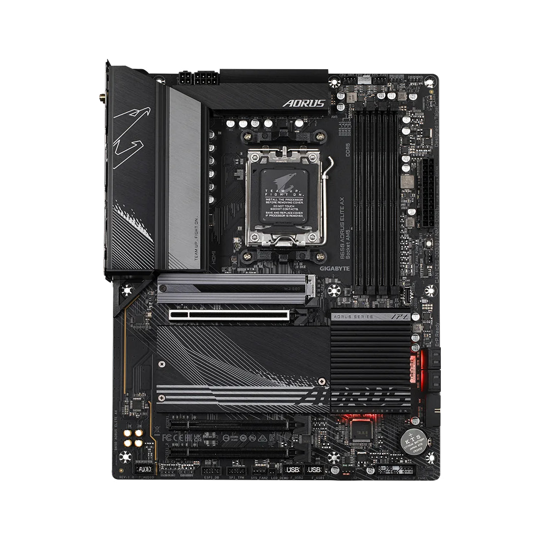 Tarjeta madre para PC de escritorio Gigabyte B650 AORUS Elite AX con conexion wifi 6e soporte para memoria ram ddr5 socket am5 y formato ATX - Laptop Express Caracas