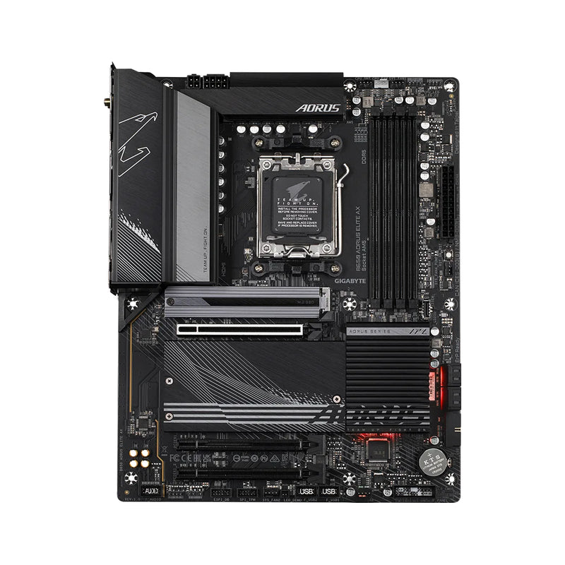 Tarjeta madre para PC de escritorio Gigabyte B650 AORUS Elite AX con conexion wifi 6e soporte para memoria ram ddr5 socket am5 y formato ATX - Laptop Express Caracas