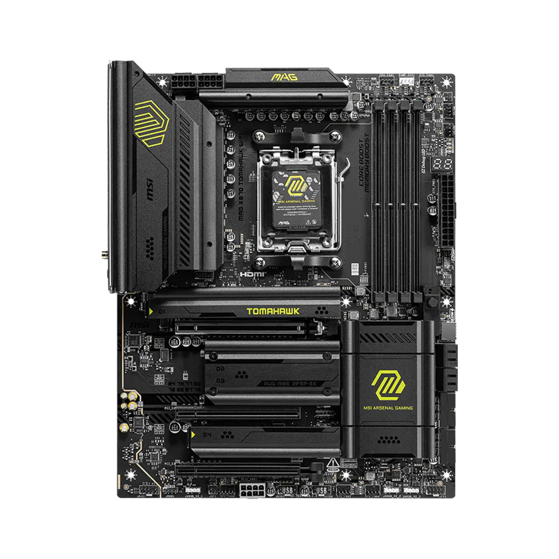 Tarjeta madre MSI MAG X870 Tomahawk WiFi ATX con socket AM5, soporte DDR5, PCIe 5.0, USB4 y Wi-Fi 7 - Laptop Express Caracas