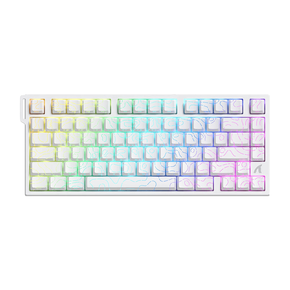 Teclado gaming blanco Attack Shark X68HE con switches magnéticos Hall Effect, iluminación RGB y tecnología Rapid Trigger - Laptop Express Caracas