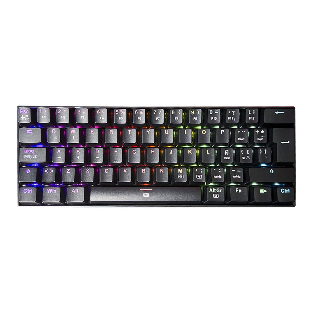 Teclado mecanico gamer para PC de escritorio Redragon Dragonborn K630 formato compacto 60 por ciento con switches rojos lineales silenciosos iluminacion rgb chroma color negro - Laptop Express Caracas