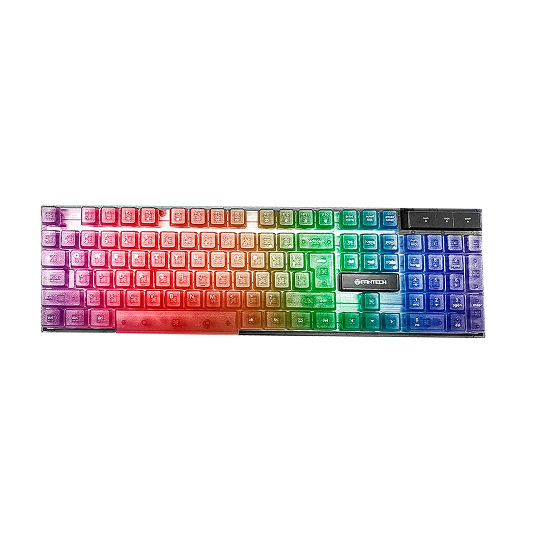 Teclado Fantech Shikari K515 con iluminación RGB, teclas de membrana silenciosas y diseño ergonómico negro - Laptop Express Caracas