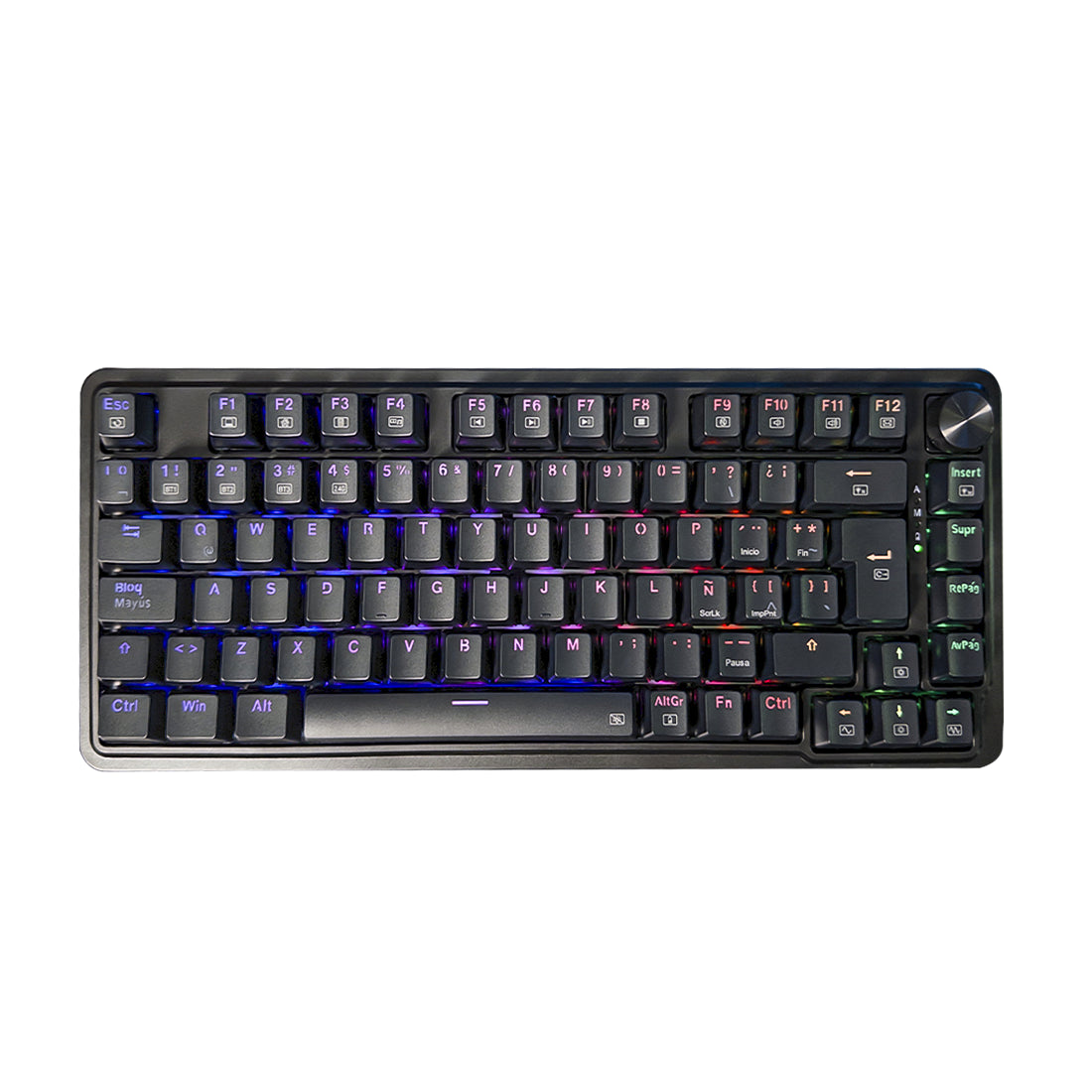 Teclado mecanico gamer para PC de escritorio Redragon K673-b Ucal Pro formato compacto 75 por ciento con conexion inhalambrica switches rojos lineales distribucion en espanol color negro - Laptop Express Caracas