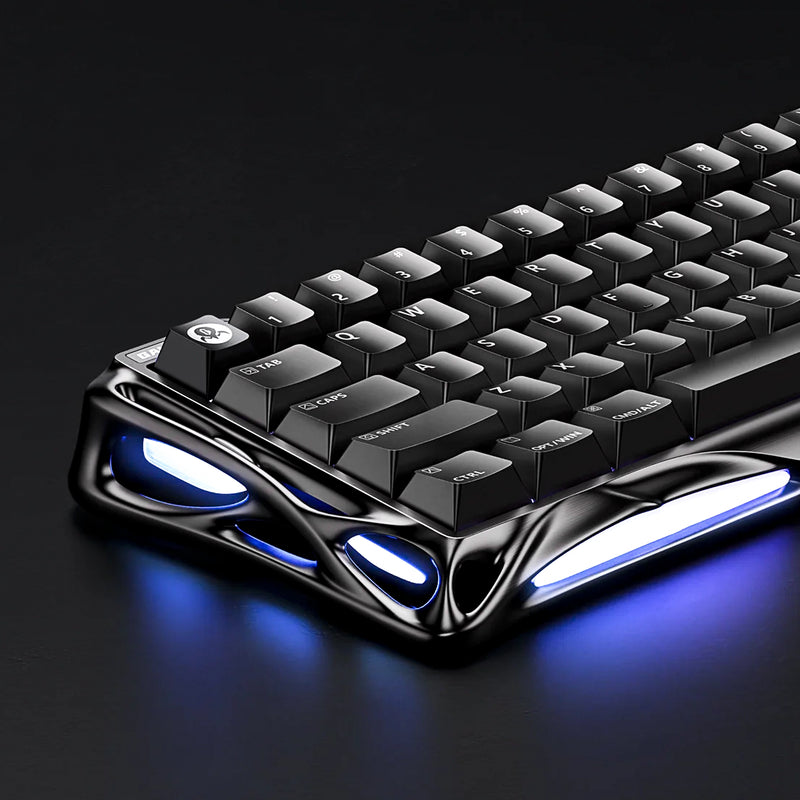 Teclado magnetico gamer para PC de escritorio GravaStar Mercury V60 Pro XTAL BLK formato compacto 60 por ciento con switches magneticos hall effect rapid trigger color negro - Laptop Express Caracas