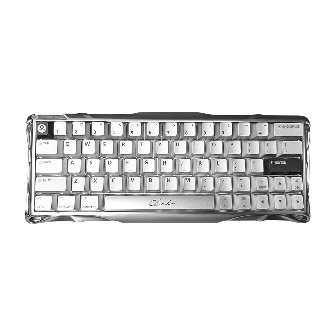 Teclado magnetico gamer para PC de escritorio GravaStar Mercury V60 Pro XTAL SLV formato compacto 60 por ciento con switches magneticos hall effect rapid trigger color plateado - Laptop Express Caracas