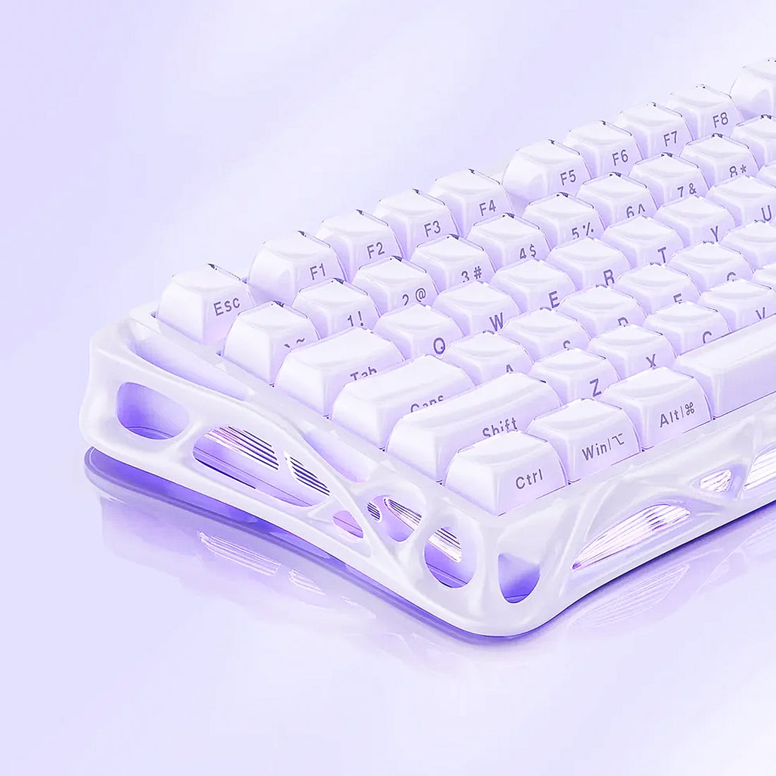 Teclado mecánico GravaStar Mercury V75 edición morado lavanda con switches magnéticos y chasis de aleación de magnesio - Laptop Express Caracas