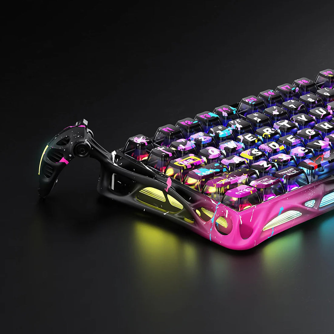 Teclado GravaStar Mercury V75 Pro edición Neon Graffiti con switches magnéticos y chasis de aleación de magnesio - Laptop Express Caracas
