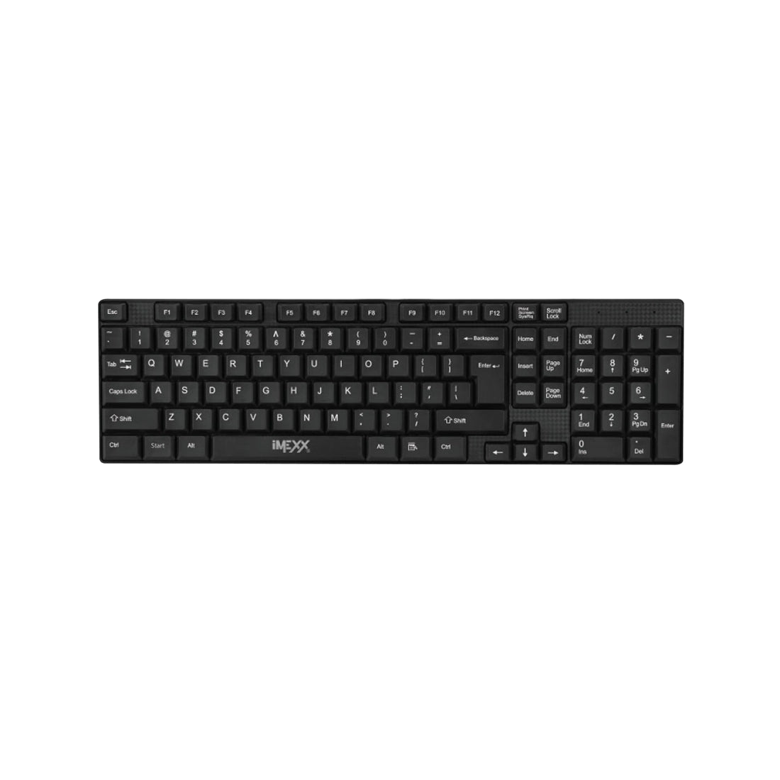 Teclado IMEX para oficina con cable USB, distribución en español y teclado numérico color negro - Laptop Express Caracas