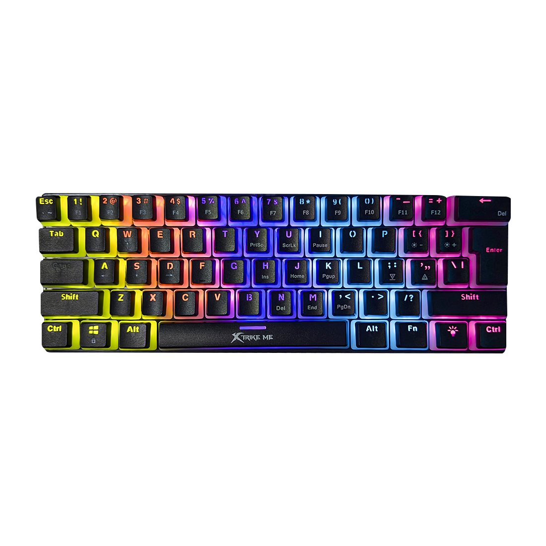 Teclado mecánico gaming Xtrike Me GK-985P RGB en color negro formato 60% ultra compacto con switches rojos lineales - Laptop Express Caracas