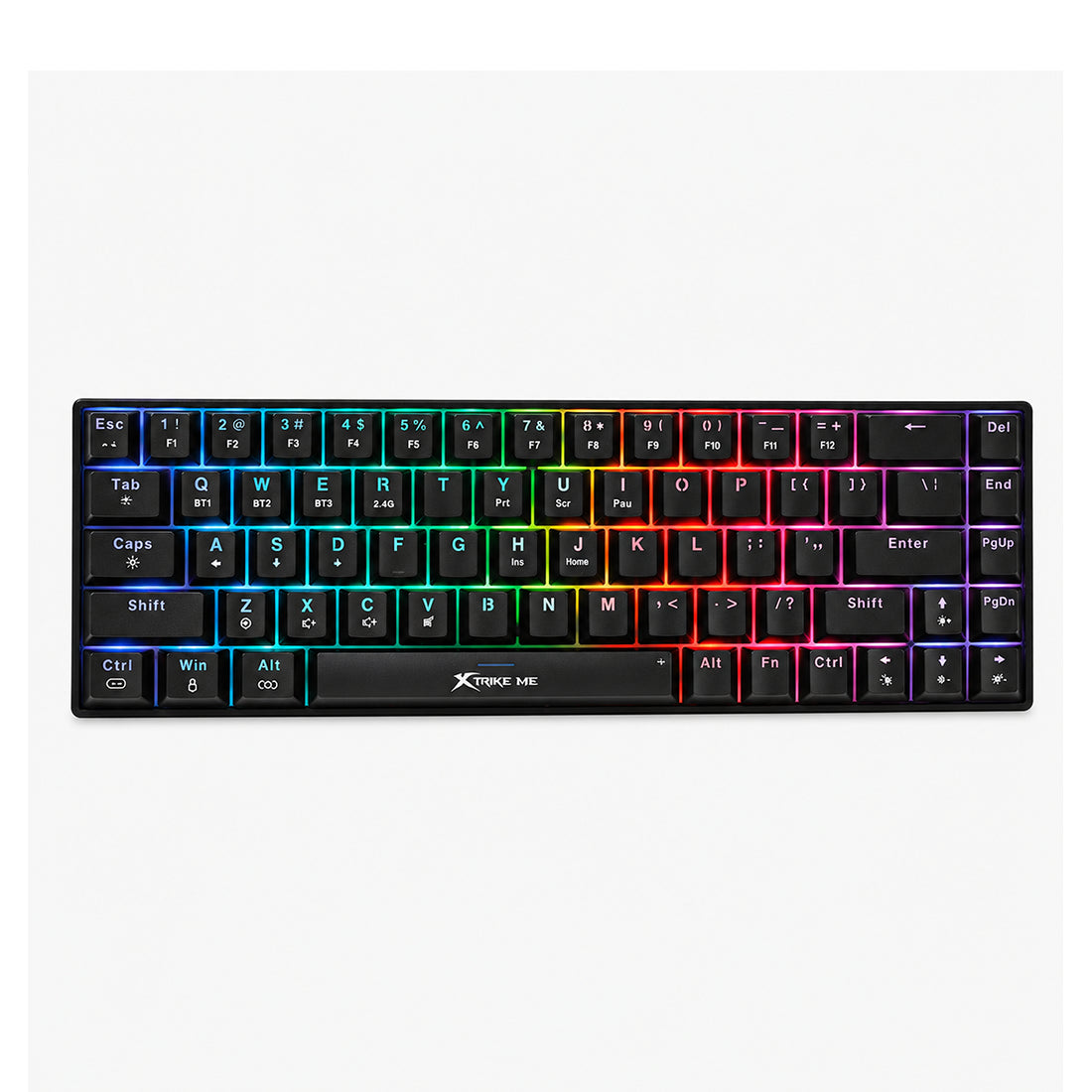 Teclado mecánico gaming Xtrike Me GK-995W en color negro con conectividad tri-modo USB, Bluetooth, 2.4GHz y batería de 2000mAh - Laptop Express Caracas