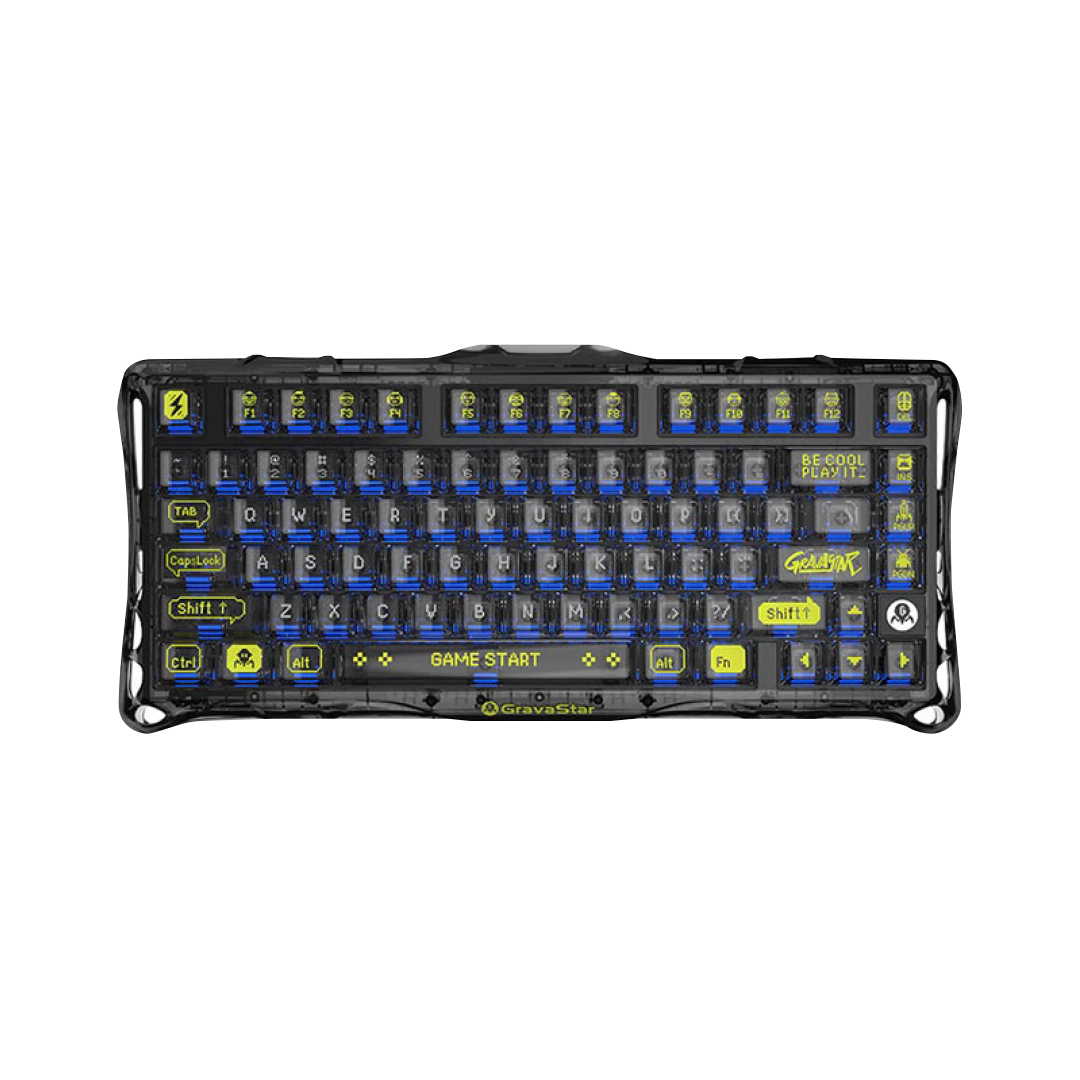Teclado mecánico GravaStar Mercury K1 Lite del 75% en color negro transparente con iluminación RGB y montaje Gasket - Laptop Express Caracas