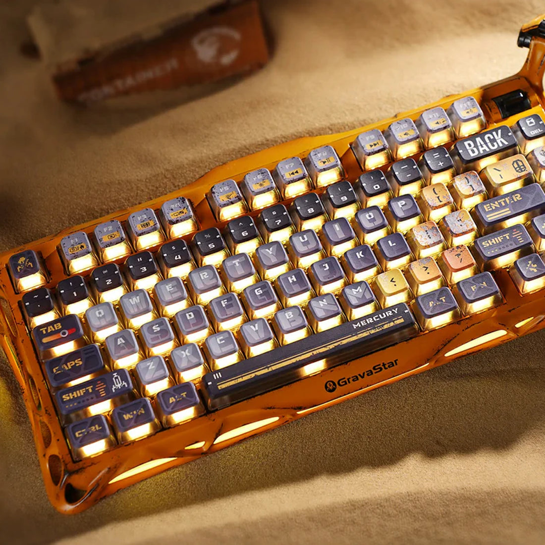 Teclado mecánico GravaStar Mercury K1 Pro edición amarillo desgastado por la batalla fabricado en aleación de magnesio - Laptop Express Caracas
