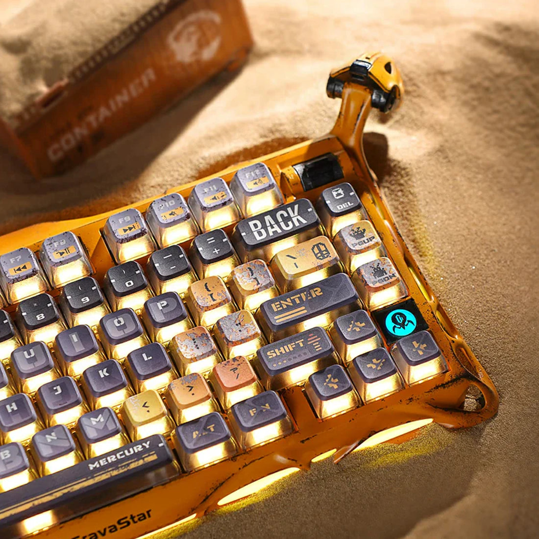 Teclado mecánico GravaStar Mercury K1 Pro edición amarillo desgastado por la batalla fabricado en aleación de magnesio - Laptop Express Caracas