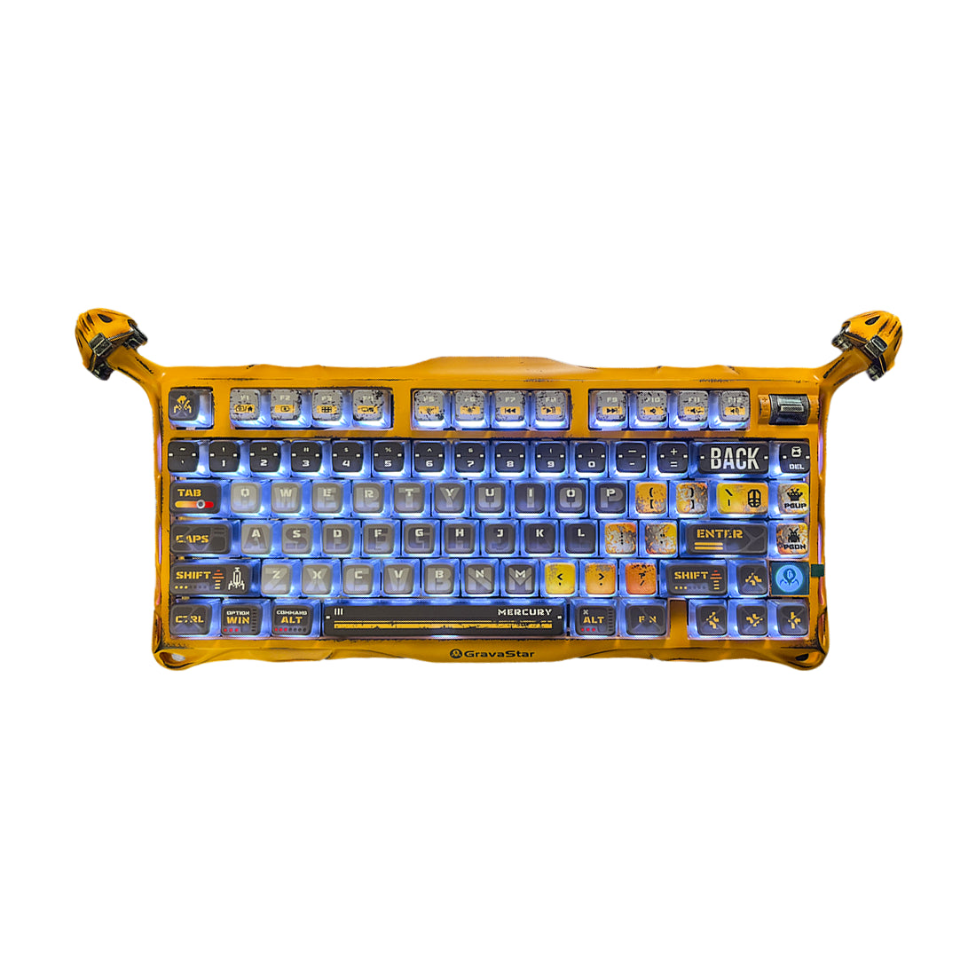 Teclado mecánico GravaStar Mercury K1 Pro edición amarillo desgastado por la batalla fabricado en aleación de magnesio - Laptop Express Caracas