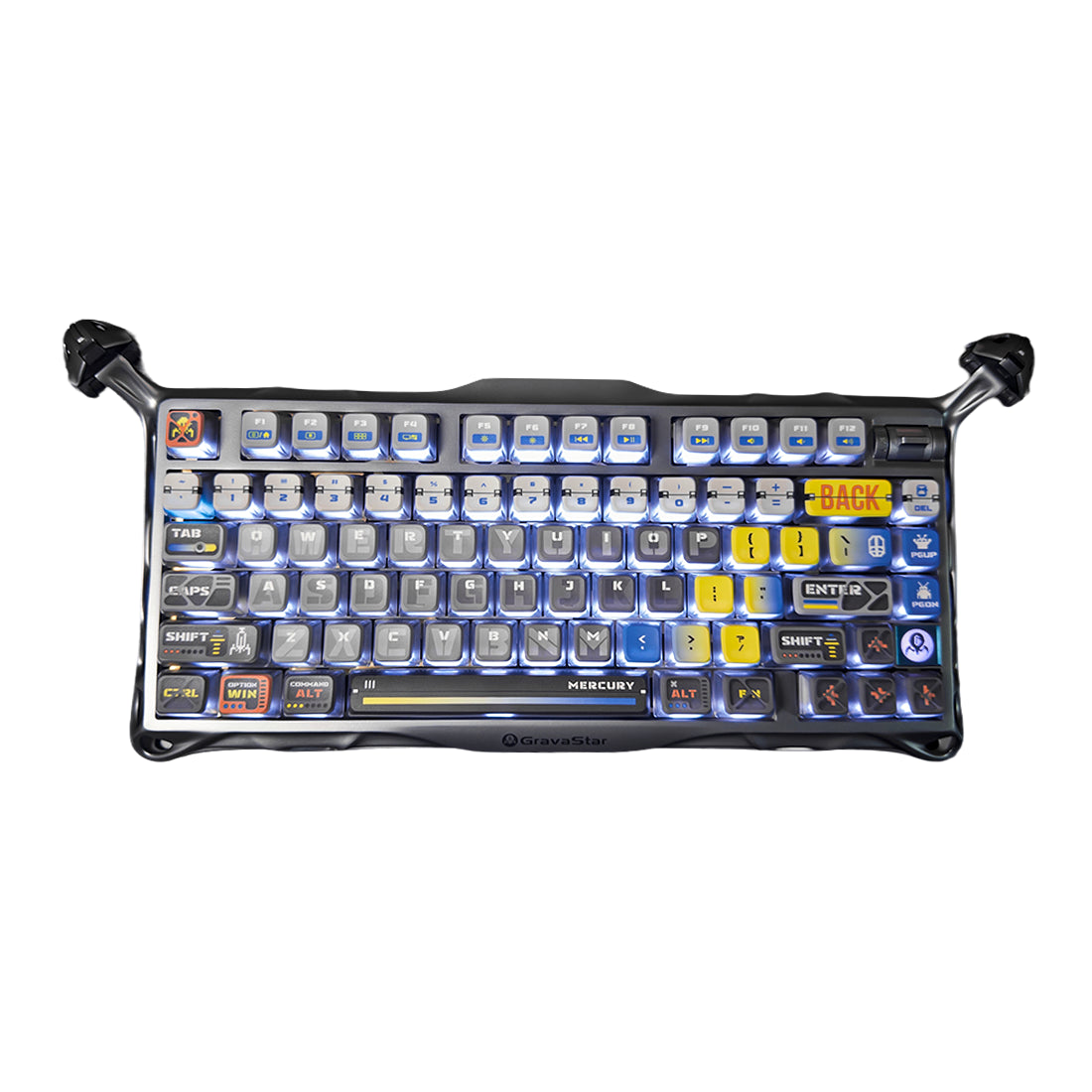 Teclado mecánico gaming GravaStar Mercury K1 Pro Plata Interestelar formato 75% de aleación de aluminio inalámbrico tri-modo - Laptop Express Caracas