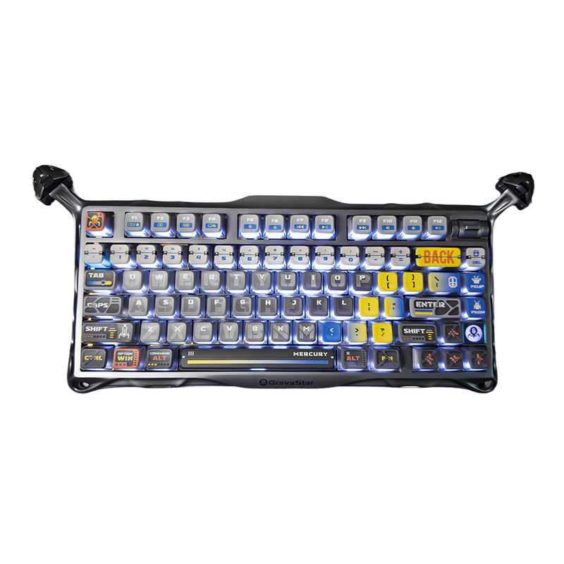 Teclado mecánico gaming GravaStar Mercury K1 Pro Plata Interestelar formato 75% de aleación de aluminio inalámbrico tri-modo - Laptop Express Caracas