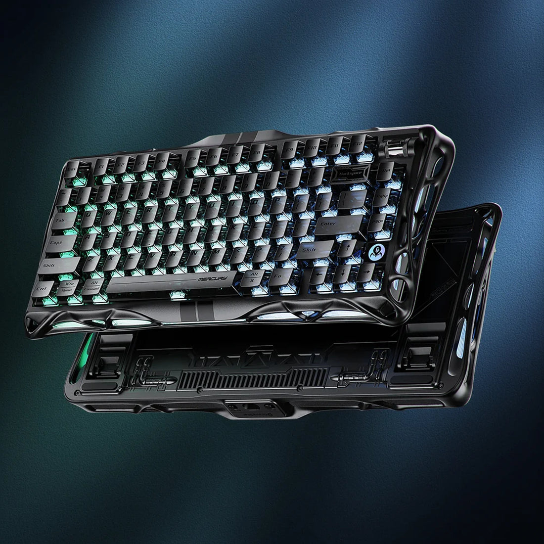Teclado mecánico GravaStar Mercury V75 edición negra en aleación de magnesio con triple conexión inalámbrica y RGB - Laptop Express Caracas