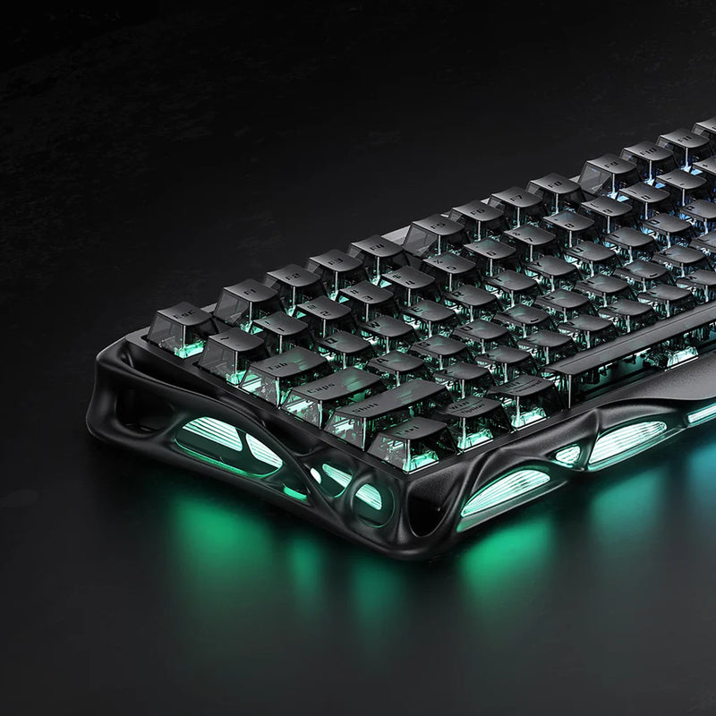 Teclado mecánico GravaStar Mercury V75 edición negra en aleación de magnesio con triple conexión inalámbrica y RGB - Laptop Express Caracas