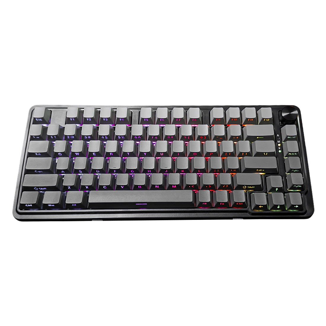 Teclado mecánico inalámbrico Redragon Ucal Pro K673-B en color negro con switches Menta Mambo, distribución en español, perilla multimedia e iluminación RGB - Laptop Express Caracas
