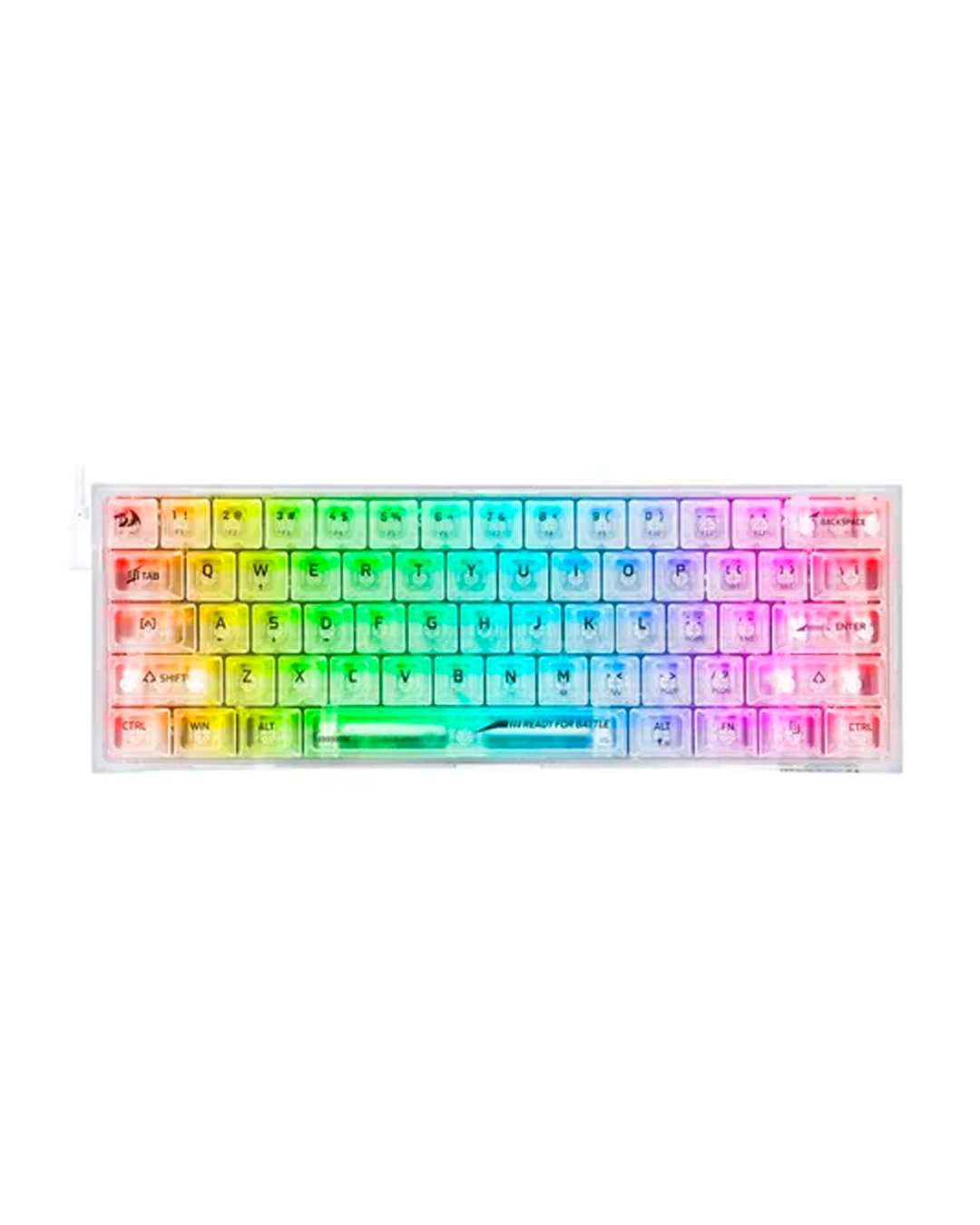 TECLADO GAMING FIZZ REDRAGON TRANSPARENTE K617CT-RGB